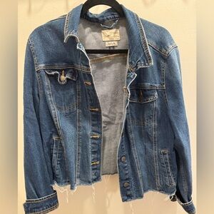 Oversized cropped jean jacket
